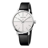 Calvin Klein Evan White Dial Black Leather Strap Watch for Women - K7B231CY Authentic Buy Shop Now