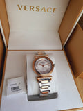 Versace V-Motif Silver Dial Two Tone Steel Strap Watch for Women - VERE00718 Authentic Buy Shop Now