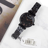 Emporio Armani Gianni T Bar All Black Diamond Dial Watch For Women - AR11245 Authentic Buy Shop Now