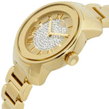 Movado Bold Pave Gold Dial Gold Steel Strap Watch For Women - 3600255 Authentic Buy Shop Now