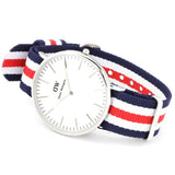 Daniel Wellington Classic Canterbury White Dial Two Tone Nylon Strap Watch For Men - DW00100016 Authentic Buy Shop Now