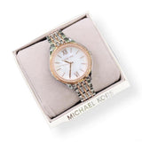 Michael Kors Mindy Three Hand White Dial Two Tone Steel Strap Watch For Women - MK7084 Authentic Buy Shop Now