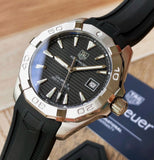 Tag Heuer Aquaracer Automatic Caliber 5 Black Dial Black Rubber Strap Watch for Men - WAY2110.FT8021 Authentic Buy Shop Now