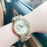 Michael Kors Nini Three Hand Gold Dial Gold Steel Strap Watch For Women - MK3235 Authentic Buy Shop Now