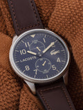 Lacoste Continental Blue Dial Brown Leather Strap Watch for Men - 2011040 Authentic Buy Shop Now