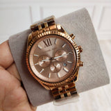 Michael Kors Lexington Rose Gold Dial Rose Gold Steel Strap Watch for Men - MK8319 Authentic Buy Shop Now