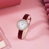 Emporio Armani Rosa Two Hand White Dial Red Leather Strap Watch For Women - AR11357 Authentic Buy Shop Now