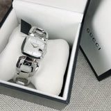 Gucci G-Class Mother of Pearl Dial Silver Steel Strap Watch For Women - YA125404 Authentic Buy Shop Now
