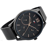 Tommy Hilfiger Damon Quartz Black Dial Black Mesh Bracelet Watch for Men - 1791420 Authentic Buy Shop Now