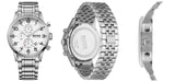Hugo Boss Aeroliner Chronograph White Dial Silver Steel Strap Watch For Men - 1512445