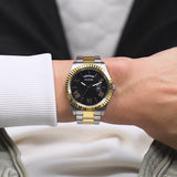 Guess Connoisseur Black Dial Two Tone Steel Strap Watch for Men - GW0265G5 Authentic Buy Shop Now