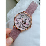 Guess Mariposa Pink Dial Pink Leather Strap Watch for Women - GW0008L2 Authentic Buy Shop Now