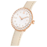 Swarovski Certa Crystals Silver Dial Beige Leather Strap Watch for Women - 5672968 Authentic Buy Shop Now