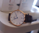Daniel Wellington Dapper Bristol White Dial Brown Leather Strap Watch For Women - DW00100094 Authentic Buy Shop Now