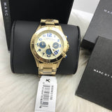 Marc Jacobs Rock Metal Chronograph Gold Dial Gold Steel Strap Watch for Men - MBM3158 Authentic Buy Shop Now