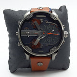 Diesel Mr Daddy 2.0 Chronograph Black Dial Brown Leather Strap Watch For Men - DZ7332 Authentic Buy Shop Now