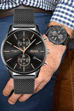 Hugo Boss Associate Black Dial Black Mesh Bracelet Watch for Men - 1513811 Authentic Buy Shop Now