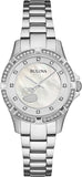 Bulova Crystal Silver Dial Silver Steel Strap Watch for Women - 96L226 Authentic Buy Shop Now