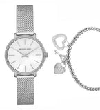 Michael Kors Pyper Quartz Mother of Pearl White Dial Silver Mesh Strap Watch For Women - MK4618 Authentic Buy Shop Now