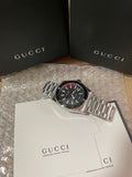Gucci Dive Quartz Black Dial Silver Steel Strap Watch For Men - YA136212 Authentic Buy Shop Now