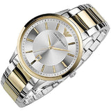 Emporio Armani Renato Silver Dial Two Tone Steel Strap Watch For Men - AR2449 Authentic Buy Shop Now
