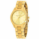 Michael Kors Mini Runway Slim Gold Dial Gold Steel Strap Watch for Women - MK3512 Authentic Buy Shop Now
