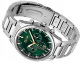 Hugo Boss Pioneer Green Dial Silver Steel Strap Watch for Men - 1513868 Authentic Buy Shop Now