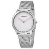 Calvin Klein Minimal White Dial Silver Mesh Bracelet Watch for Women - K3M2212Y Authentic Buy Shop Now