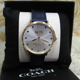Coach Slim Easton Silver Dial Blue Leather Strap Watch for Women - 14502687 Authentic Buy Shop Now