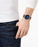 Fossil The Minimalist 3H Blue Dial Brown Leather Strap Watch for Men - FS5499 Authentic Buy Shop Now