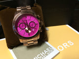 Michael Kors Runway Pink Dial Rose Gold Steel Strap Watch for Women - MK5931 Authentic Buy Shop Now
