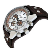 Fossil Coachman Chronograph Silver Dial Brown Leather Strap Watch for Men - CH2565 Authentic Buy Shop Now