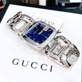 Gucci G Gucci Blue Dial Silver Steel Strap Watch For Women - YA125405 Authentic Buy Shop Now