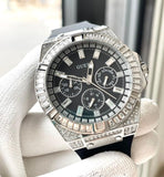 Guess Baguette Crystals Black Dial Black Silicone Strap Watch For Men - GW0208G1 Authentic Buy Shop Now