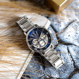 Tommy Hilfiger Legend Chronograph Blue Dial Silver Steel Strap Watch For Men - 1710569 Authentic Buy Shop Now