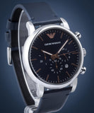Emporio Armani Luigi Chronograph Blue Dial Blue Leather Strap Watch For Men - AR11451 Authentic Buy Shop Now