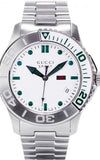 Gucci G Timeless Silver Dial Silver Steel Strap Watch For Men - YA126232 Authentic Buy Shop Now