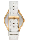 Michael Kors Sage Three-Hand Mother of Pearl White Dial White Leather Strap Watch for Women - MK4818 Authentic Buy Shop Now