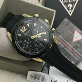 Guess Caliber Chronograph Black Dial Black Rubber Strap Watch for Men - W0864G3 Authentic Buy Shop Now