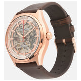 Emporio Armani Meccanico White Skeleton Dial Brown Leather Strap Watch For Men - AR60005 Authentic Buy Shop Now