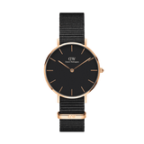 Daniel Wellington Classic Petite Cornwall Black Dial Black NATO Strap Watch For Women - DW00100215 Authentic Buy Shop Now