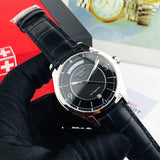 Tissot T One Automatic Black Dial Black Leather Strap Watch For Men - T038.430.16.057.00 Authentic Buy Shop Now