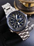Citizen Promaster Nighthawk Eco Drive Navy Blue Dial Silver Steel Strap Watch For Men - BJ7006-56L Authentic Buy Shop Now