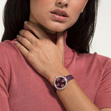 Swarovski Crystal Frost Red Dial Red Leather Strap Watch for Women - 5484064 Authentic Buy Shop Now