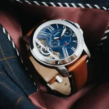 Fossil Grant Twist Multifunction Blue Dial Brown Leather Strap Watch for Men - ME1161 Authentic Buy Shop Now