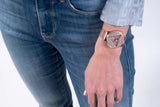 Guess Iconic Diamonds Rose Gold Dial Rose Gold Mesh Bracelet Watch For Women - GW0477L3 Authentic Buy Shop Now
