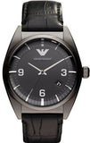 Emporio Armani Franco Black Dial Black Leather Strap Watch For Men - AR0368 Authentic Buy Shop Now