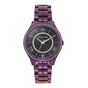 Michael Kors Lauryn Black Dial Purple Steel Strap Watch for Women - MK3724 Authentic Buy Shop Now