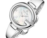 Gucci Guccissima Diamonds Mother of Pearl Dial Silver Steel Strap Watch For Women - YA134303 Authentic Buy Shop Now