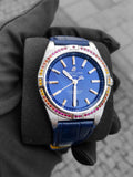 Breitling Chronomat Automatic 36 South Sea Blue Dial Blue Leather Strap Watch for Women - A10380611C1P1 Authentic Buy Shop Now